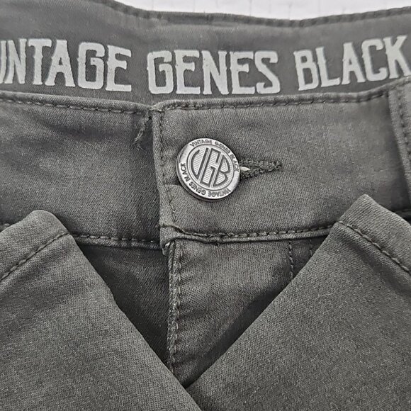 Vintage Genes Black Jeans Men's 36x32 Green French Terry Denim Stretch NWT NEW - Picture 4 of 16